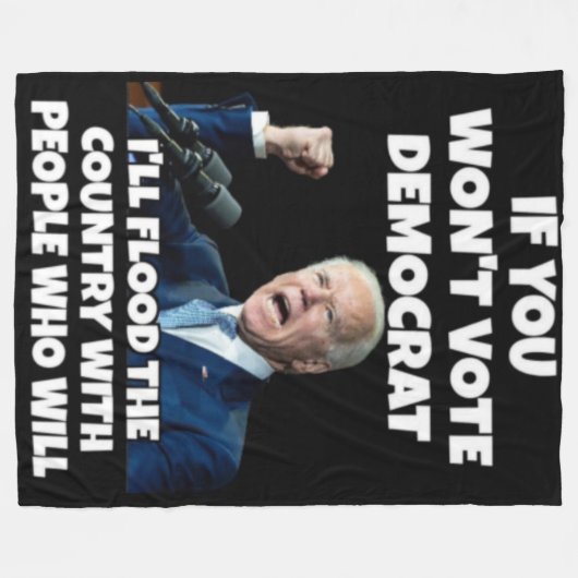 君もしは民主党員に投票しない フリースブランケット (正面(横))