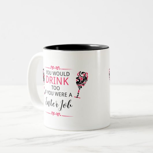 君も私の仕事もしを持っていたのに ツートーンマグカップ (正面左)