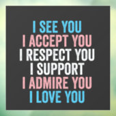 君を受け入れトランスLGBTを尊重する ウィンドウサイン (シート3)