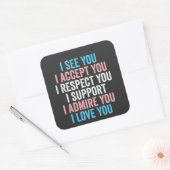 君を受け入れトランスLGBTを尊重する スクエアシール (封筒)