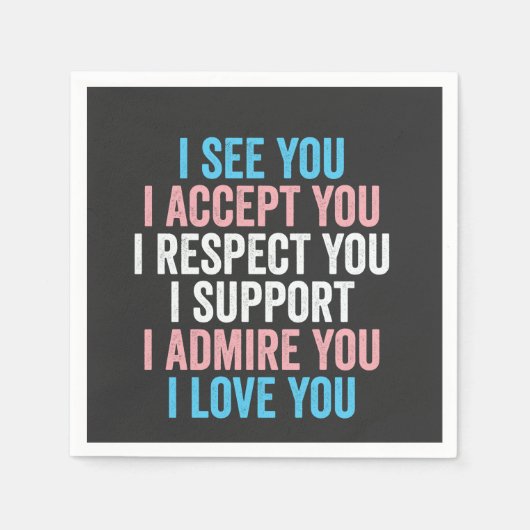 君を受け入れトランスLGBTを尊重する スタンダードカクテルナプキン (正面)