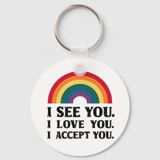 君を愛してるよ君を受け入れるLGBTQ キーホルダー (正面)