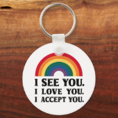 君を愛してるよ君を受け入れるLGBTQ キーホルダー (正面)