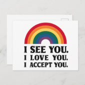 君を愛してるよ君を受け入れるLGBTQ ポストカード (正面/裏面)