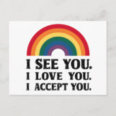 君を愛してるよ君を受け入れるLGBTQ ポストカード (正面)