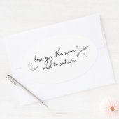 君を月に愛し飽きるのを愛している 楕円形シール (封筒)