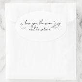 君を月に愛し飽きるのを愛している 楕円形シール (バッグ)