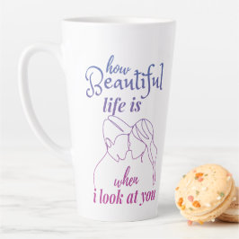 君を見ると人生は素晴らしい カフェラテマグ