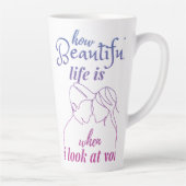 君を見ると人生は素晴らしい カフェラテマグ (右)