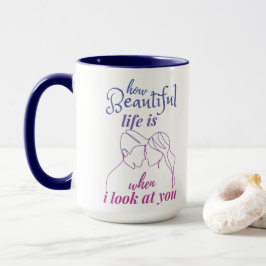 君を見ると人生は素晴らしい マグカップ