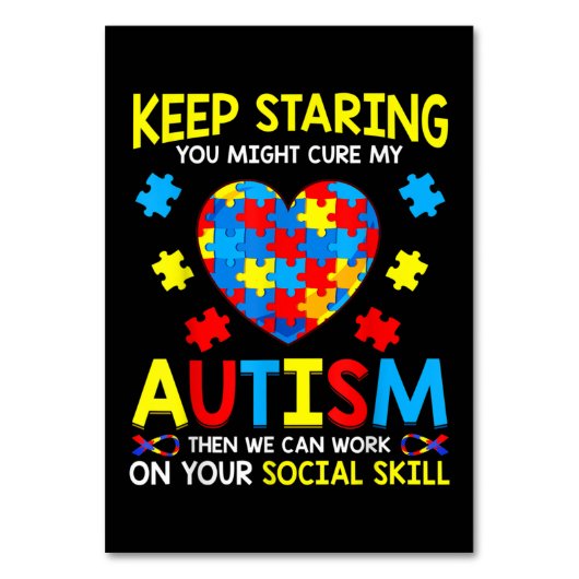 君を見保つめて僕の自閉症を直すかもしれない テーブルナンバー (正面)