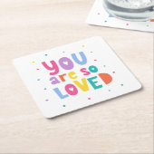 君カラフルはとても愛される スクエアペーパーコースター (アングル)