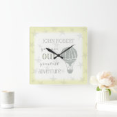 君パーソナライズされたは僕らもっとも偉大の冒険だ スクエア壁時計 (ホーム)