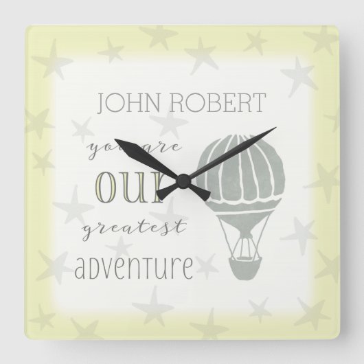 君パーソナライズされたは僕らもっとも偉大の冒険だ スクエア壁時計 (正面)