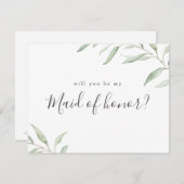 君ミニマルは緑が有ればメイド・オブ・オーナー(花嫁付き添い人)だ 招待状 (正面/裏面)
