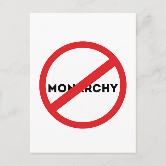 君主制を廃止する  ポストカード (正面)