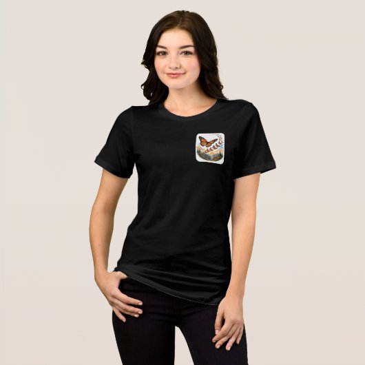 君主蝶の渡り トライブレンドTシャツ (正面全面)