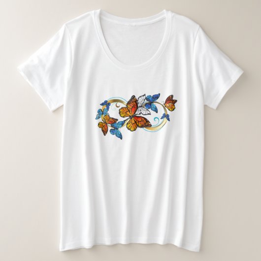 君主蝶の無限 プラスサイズTシャツ (デザイン正面)
