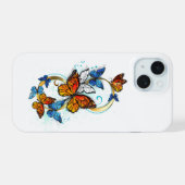 君主蝶の無限 iPhone 15ケース (裏面横)