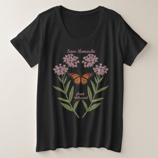 君主蝶Tシャツ プラスサイズTシャツ (デザイン正面)