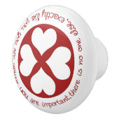 君前向きは赤いハートだユニーク セラミックノブ (右)