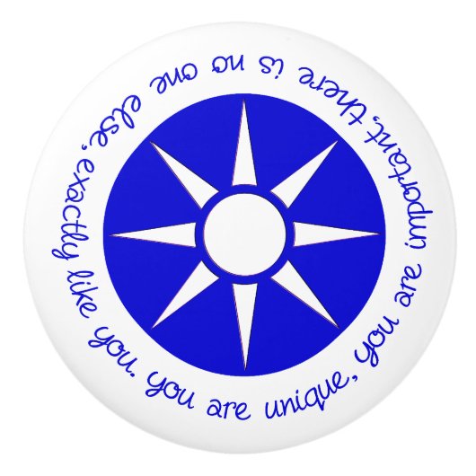 君前向きは青いユニークと断言 セラミックノブ (正面)