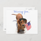 君恋しく思の愛国的なダックスフント葉書 ポストカード (正面/裏面)