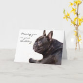 君恋しく思は誕生日のフランスのブルドッグ カード (黄色い花)