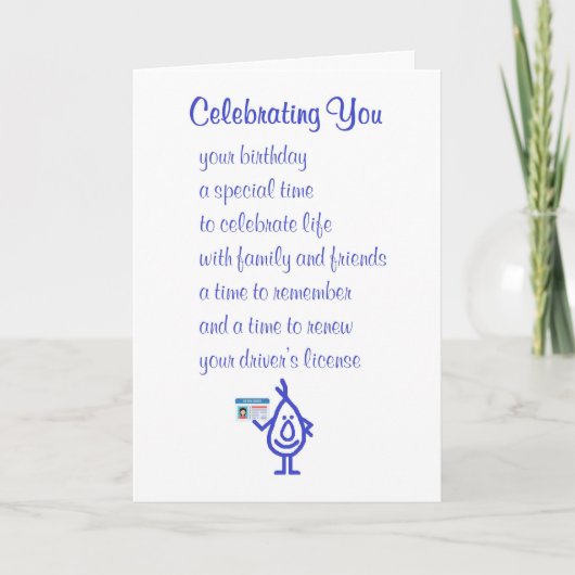 君祝のハッピーバースデー詩おもしろい カード (正面)