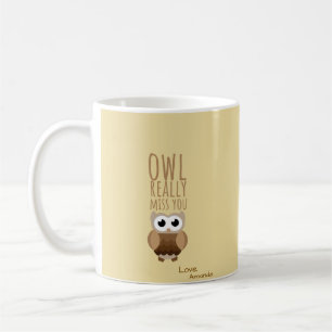 君考えのおもしろいフクロウ離れンの別れ コーヒーマグカップ