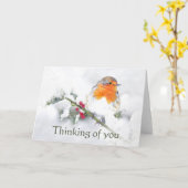 君考えのイングリッシュかわいらし・ロビン・ガーデン・バード カード (黄色い花)