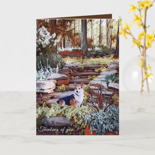 君考えのコルギ カード (黄色い花)