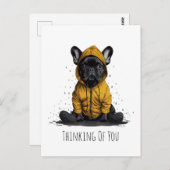 君考えのブルドッグフランスのはレインコートを ポストカード (正面/裏面)