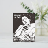 君考えのヴィンテージのかわいらし女性の葉書 ポストカード (スタンド正面)