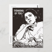 君考えのヴィンテージのかわいらし女性の葉書 ポストカード (正面/裏面)