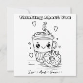 君考えの事 | かわいいドーナツとコーヒー カード (裏面)