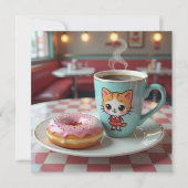 君考えの事 | かわいいドーナツとコーヒー カード (正面)