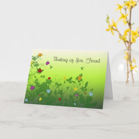 君考えの友人 カード (黄色い花)