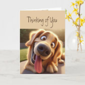 君考えの子は私を幸せなおもしろい犬にする カード (黄色い花)