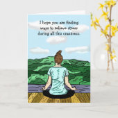 君考えの恋しく思ストレスレリーフ、 浮き彫りヨガ カード (黄色い花)