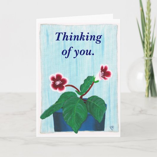 君考えの絵を描Gloxinia Flower Card カード (正面)