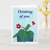 君考えの絵を描Gloxinia Flower Card カード (黄色い花)