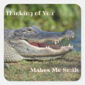 君考えるの方が僕をスマイル笑いワニ作る スクエアシール (正面)