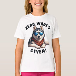 吠えないハスキー犬 クール Tシャツ