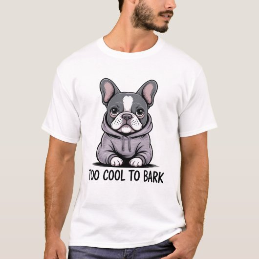 吠えるのも忘れるほどクールな犬Tシャツ 男性向けギフト H Tシャツ (正面)