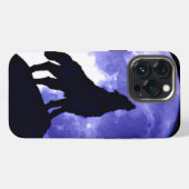 吠えるオオカミと満月 iPhoneケース (裏面横)