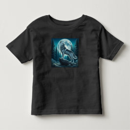 吠えるオオカミ トドラーTシャツ