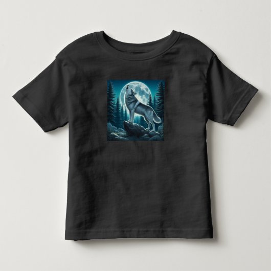 吠えるオオカミ トドラーTシャツ (正面)