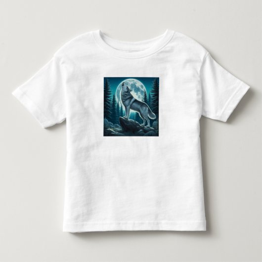 吠えるオオカミ トドラーTシャツ (正面)