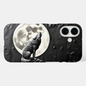 吠えるオオカミ 犬 フルムーン Case-Mate iPhoneケース (裏面 (横))